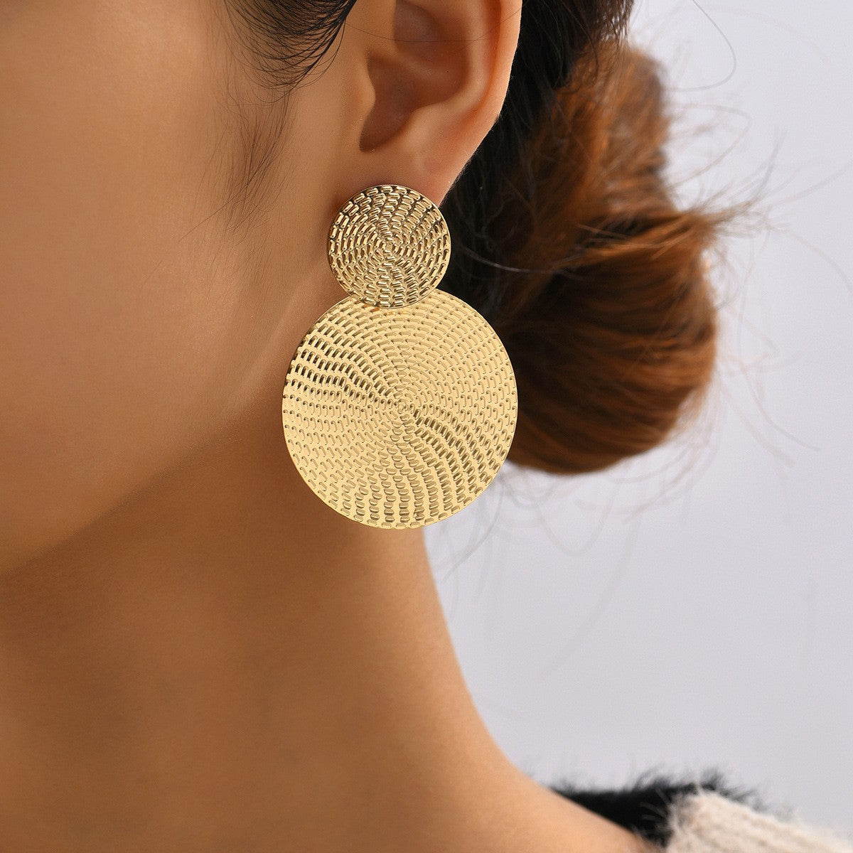 Chic Round Metal Earrings