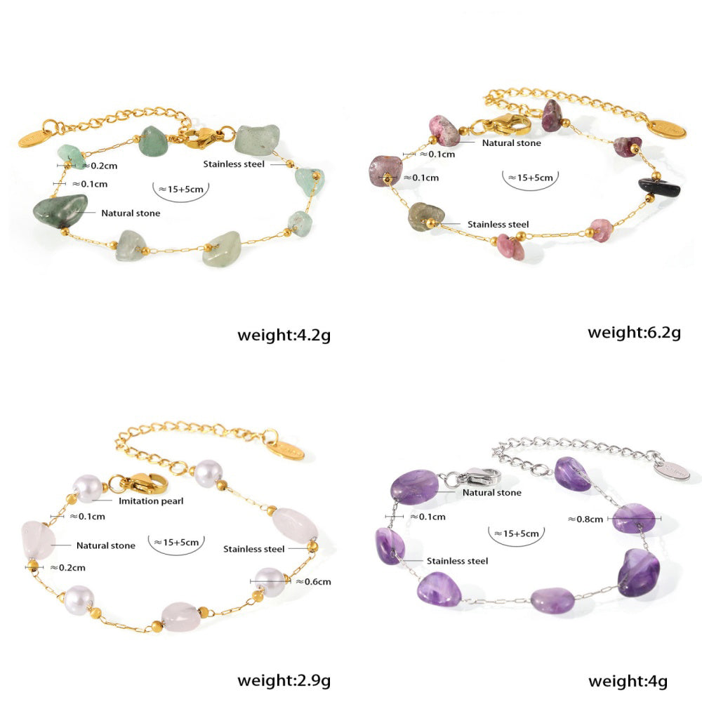 Natural Stone Beaded Bracelet