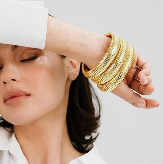 Elasticity Thick Metal Polish Bracelet