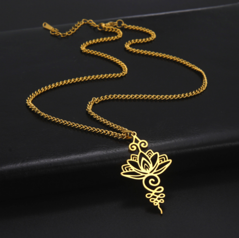 Lotus Flower Pendant Necklace