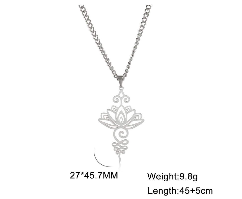 Lotus Flower Pendant Necklace