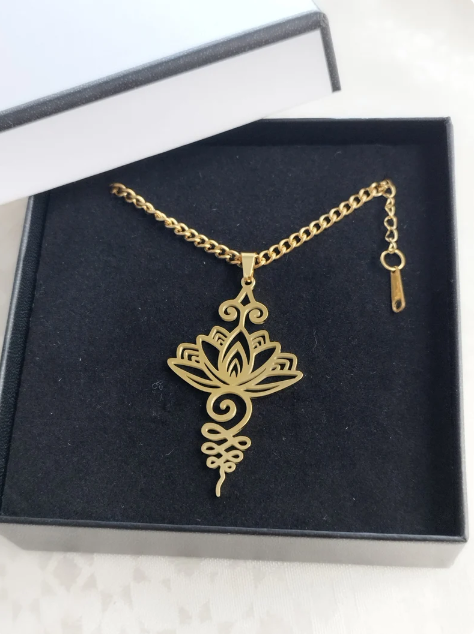 Lotus Flower Pendant Necklace