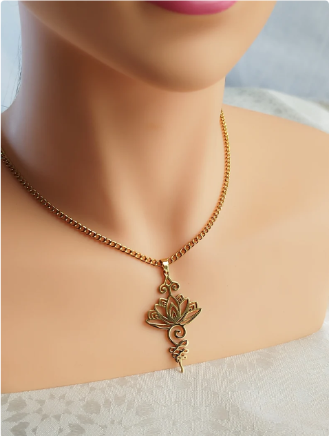 Lotus Flower Pendant Necklace