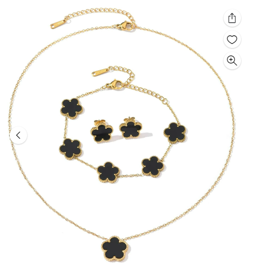 Plum Blossom Necklace Earrings Bracelet Jewelry Sets