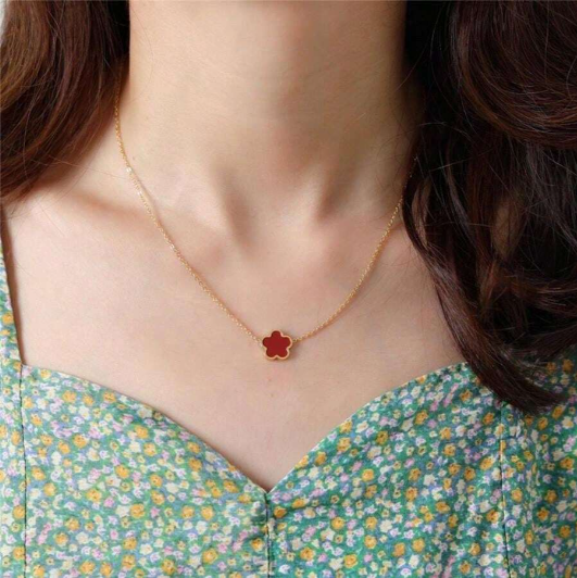 Plum Blossom Necklace Earrings Bracelet Jewelry Sets