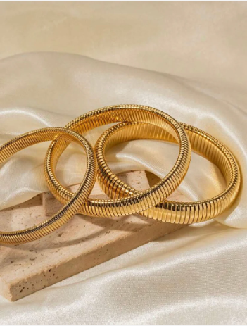 Elasticity Thick Metal Polish Bracelet