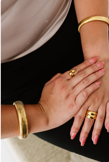 Elasticity Thick Metal Polish Bracelet