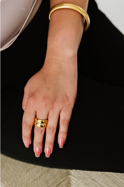 Elasticity Thick Metal Polish Bracelet