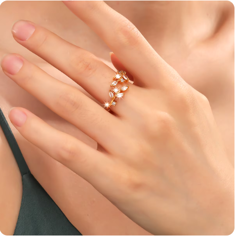 Zircon Leaves Open Rings