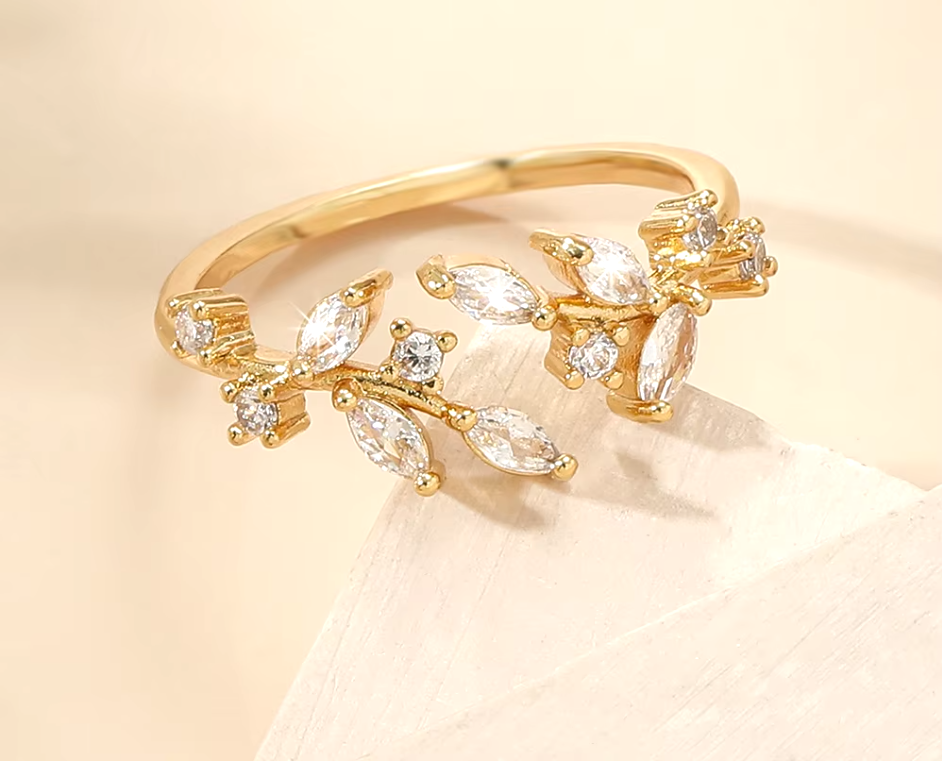 Zircon Leaves Open Rings