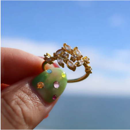 Zircon Leaves Open Rings