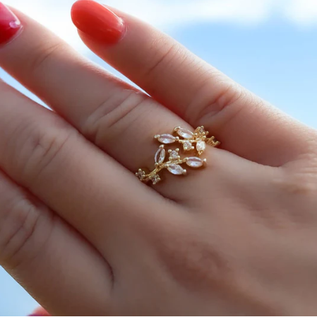 Zircon Leaves Open Rings