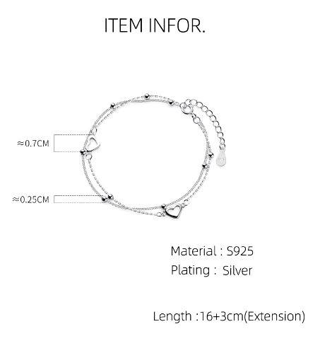 Double Love Heart Bracelet