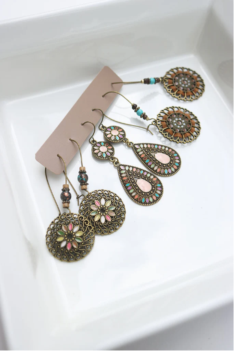 Bohemia Geometric Shape Earring Set