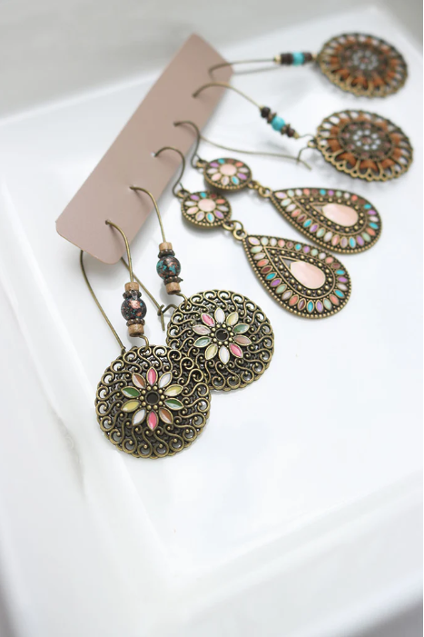 Bohemia Geometric Shape Earring Set