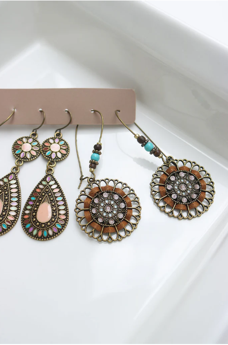 Bohemia Geometric Shape Earring Set