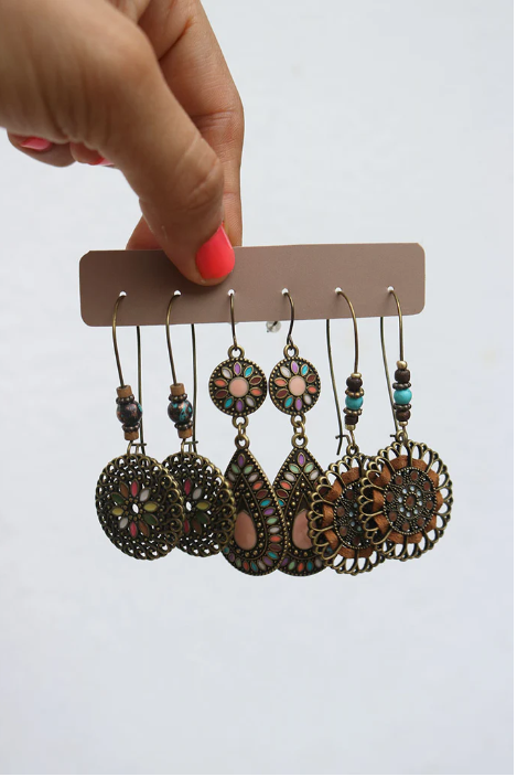 Bohemia Geometric Shape Earring Set