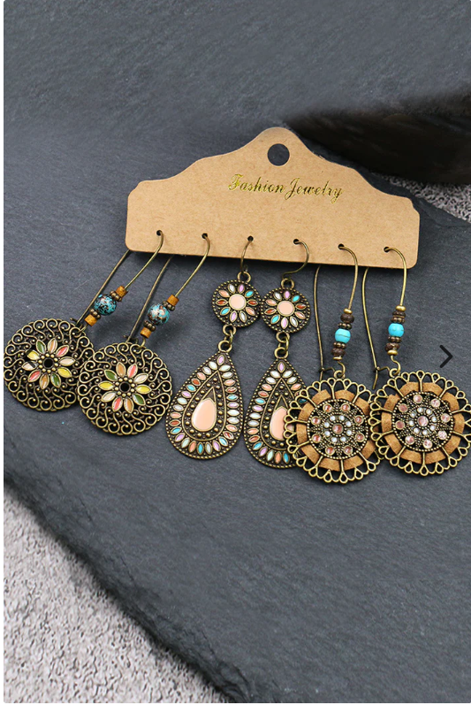 Bohemia Geometric Shape Earring Set