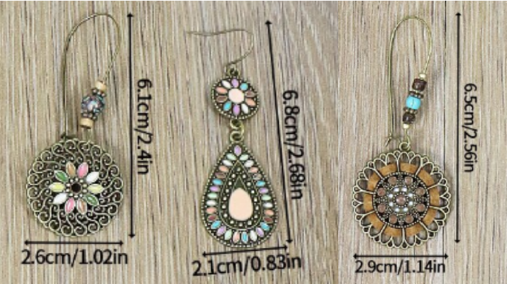 Bohemia Geometric Shape Earring Set