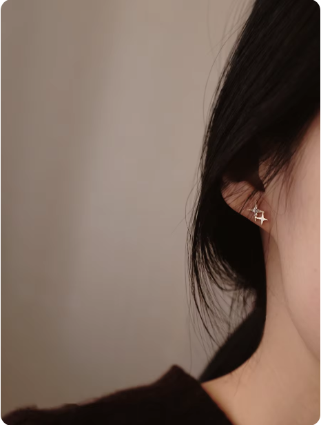 Minimalist Double Star Earrings