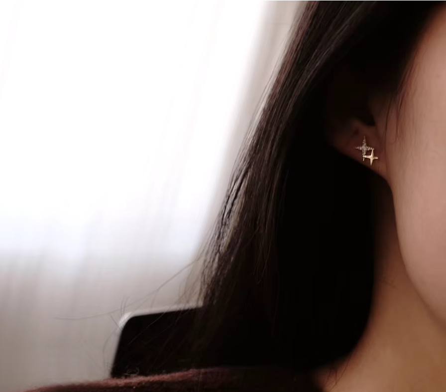 Minimalist Double Star Earrings