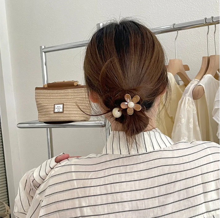 Set Cute Flower Elastic Hair Bands( one set)