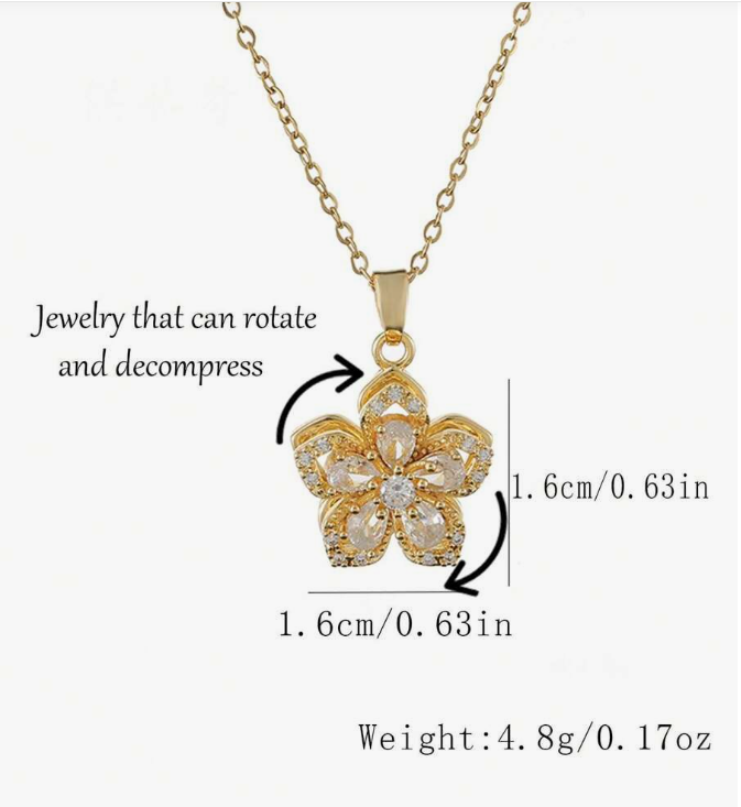 Rotatable Flower Necklace