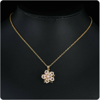 Rotatable Flower Necklace