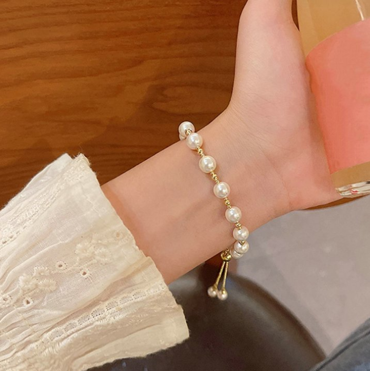 White Faux Pearl Bracelet