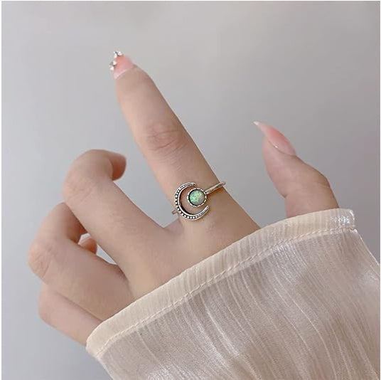 Moonstone Open Adjustable Ring