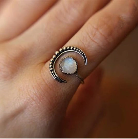 Moonstone Open Adjustable Ring