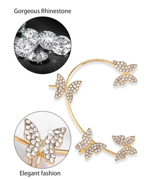 Butterfly Non Pierced Clip On Earrings