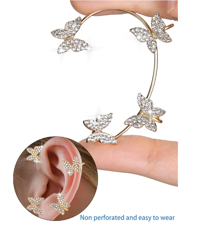 Butterfly Non Pierced Clip On Earrings