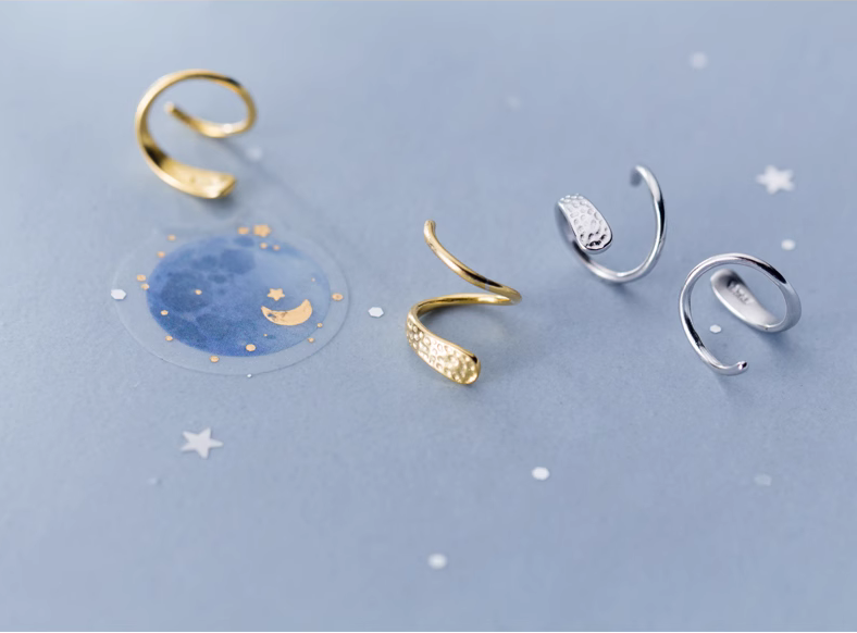 925 Sterling Silver Spiral Stud Earrings