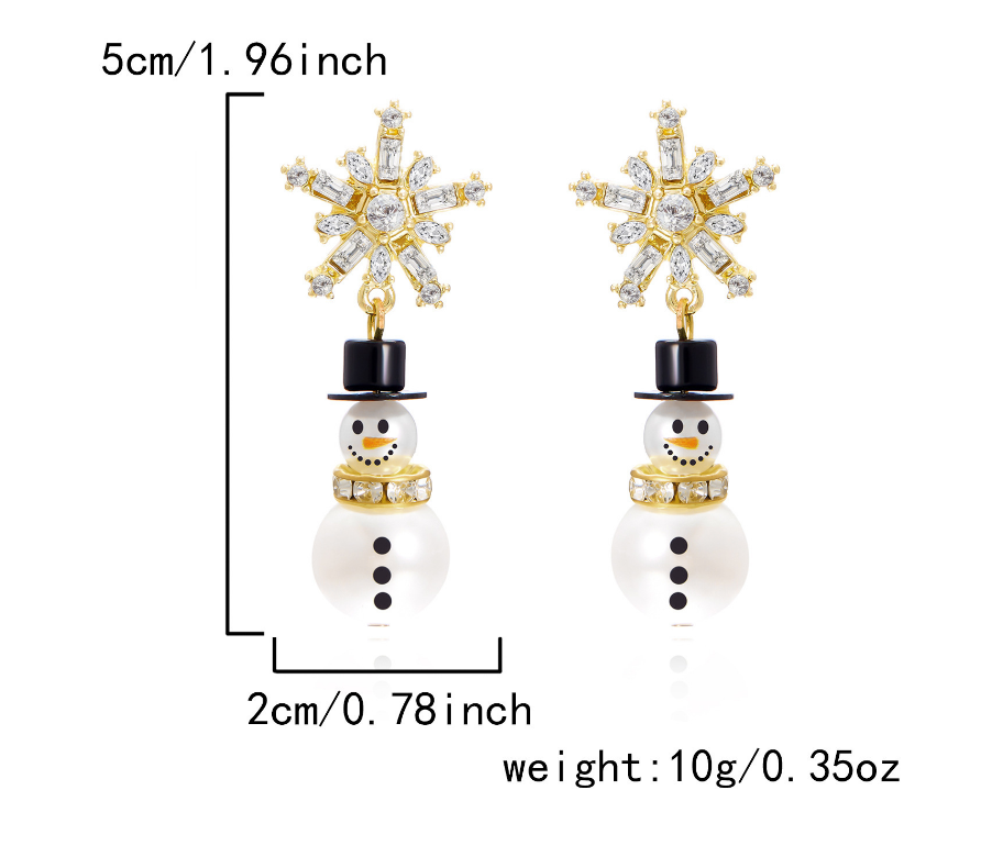 Snowman Pearl Earrings