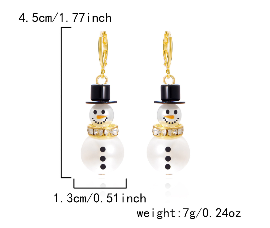 Snowman Pearl Earrings