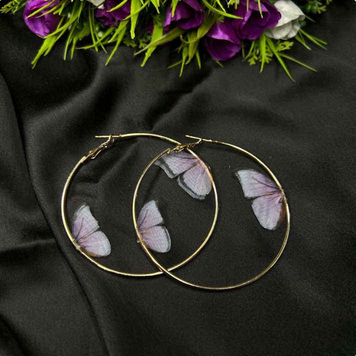 Butterfly Hoops Earrings
