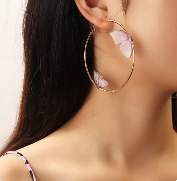Butterfly Hoops Earrings