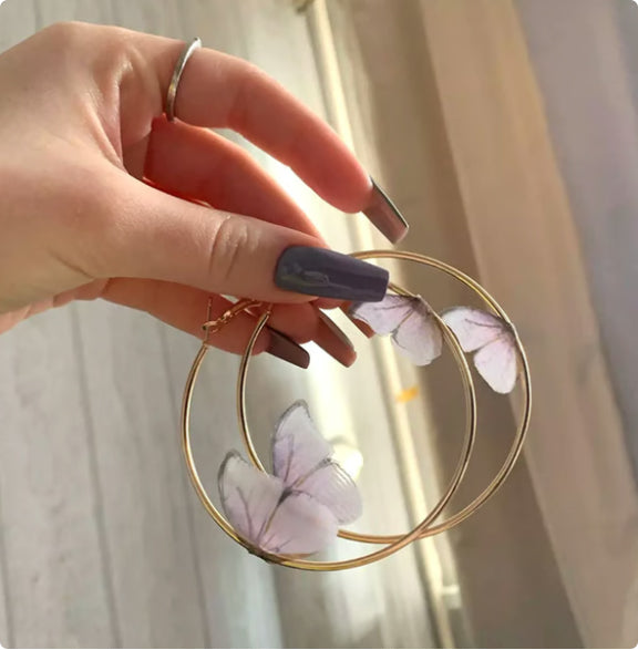 Butterfly Hoops Earrings
