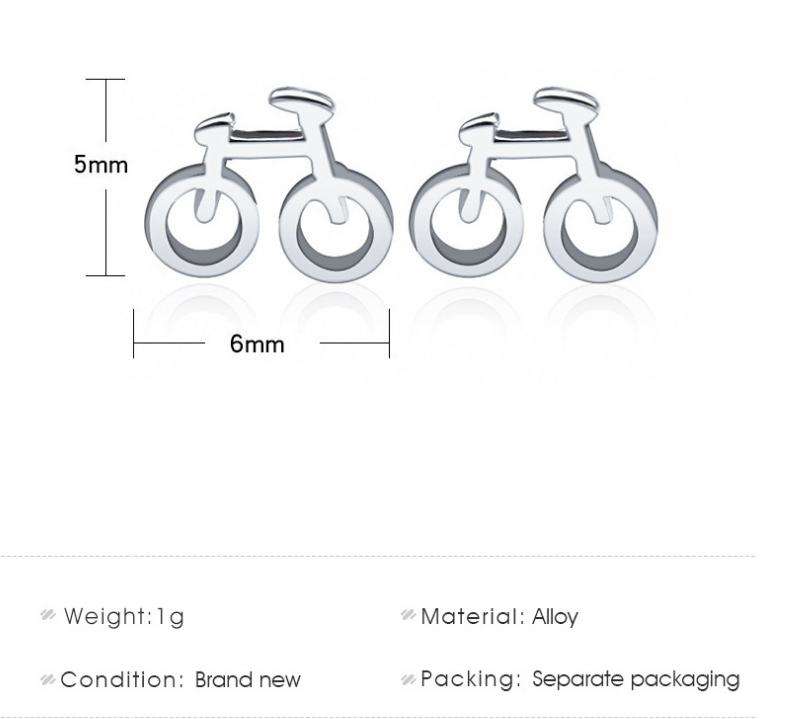 Creative Silver Bicycle Earrings