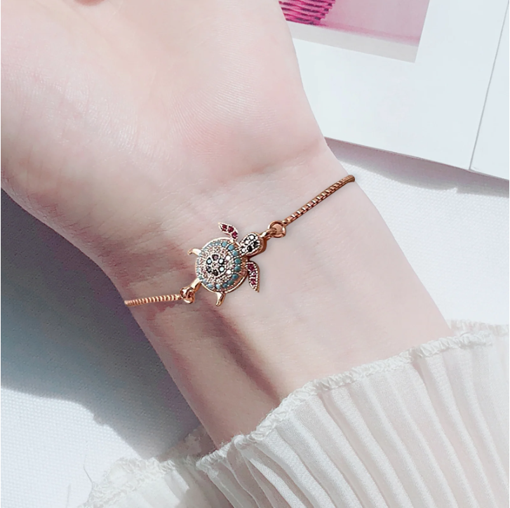 Adjustable Sparkling Turtle Bracelet