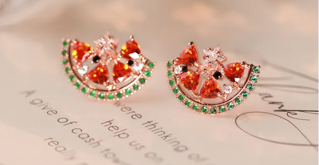watermelon earrings