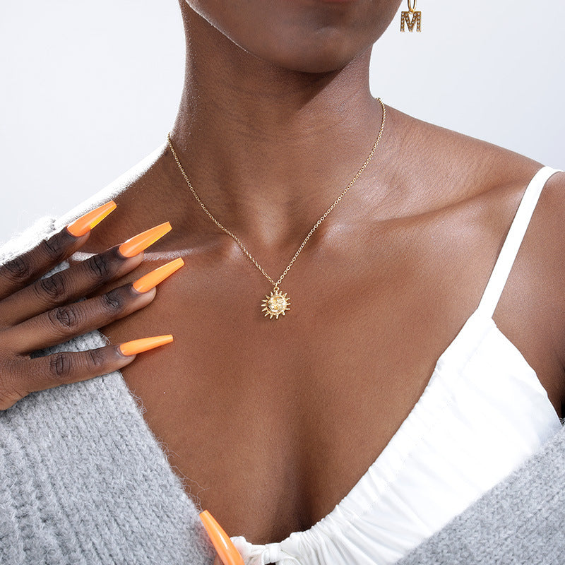 Stainless Steel Sun Necklace