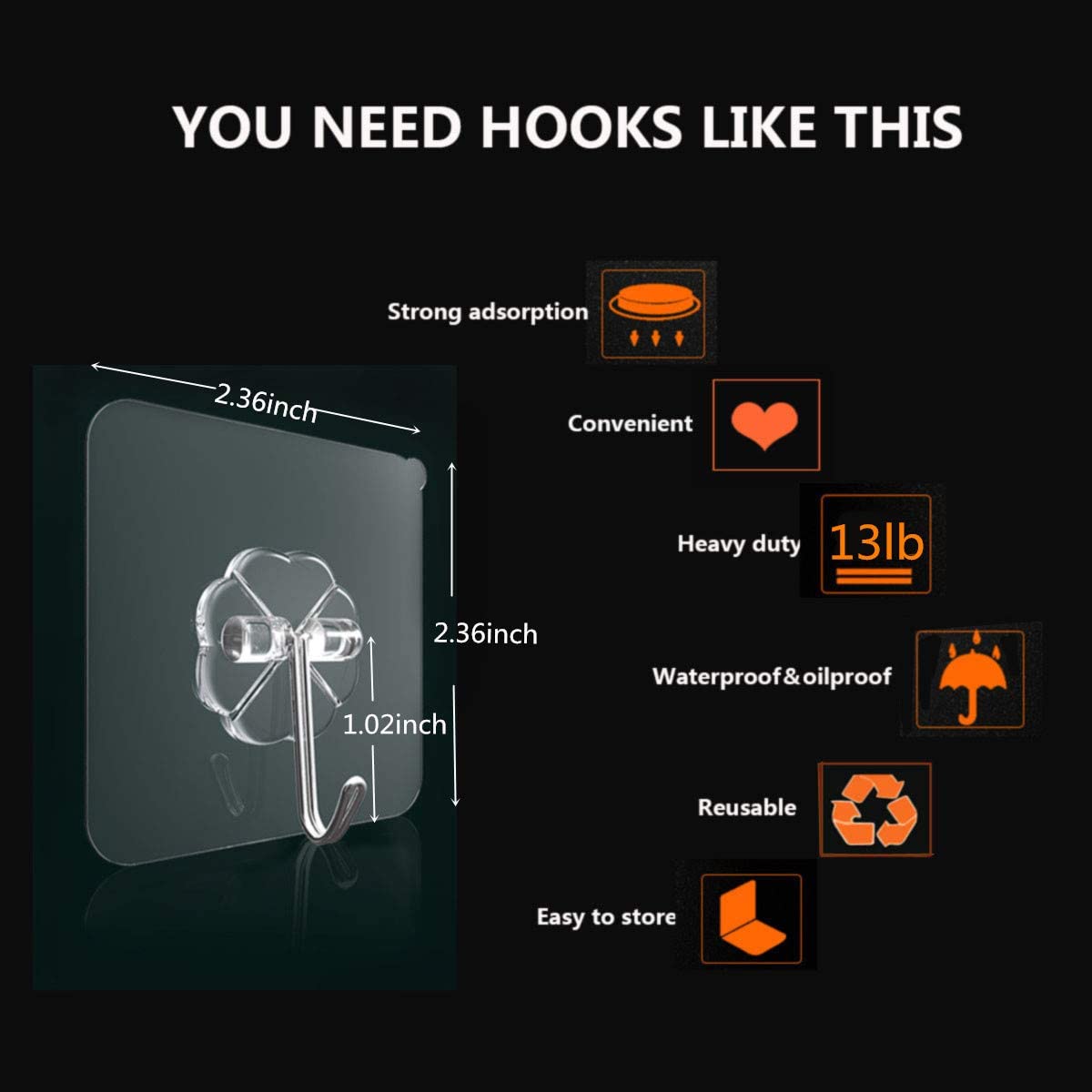 Adhesive Hooks (1 set 20)