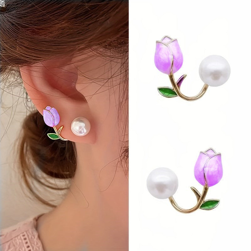 Purple Tulip Earrings