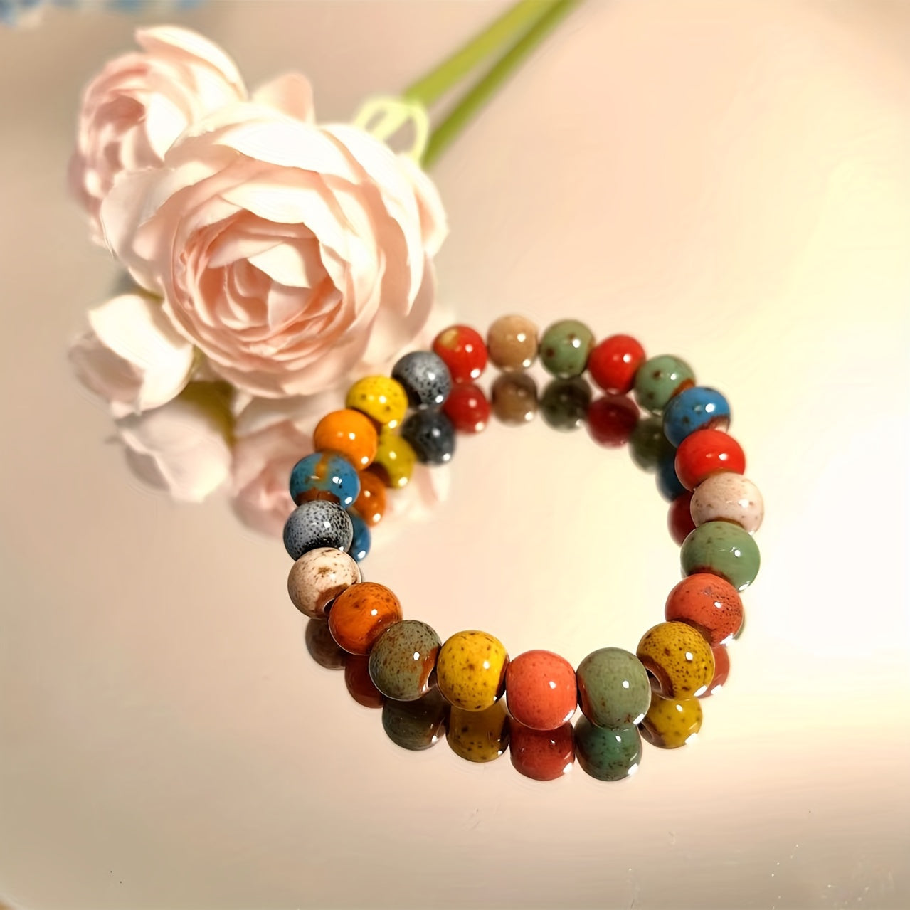 Handcrafted Ceramic Bead Bracelet