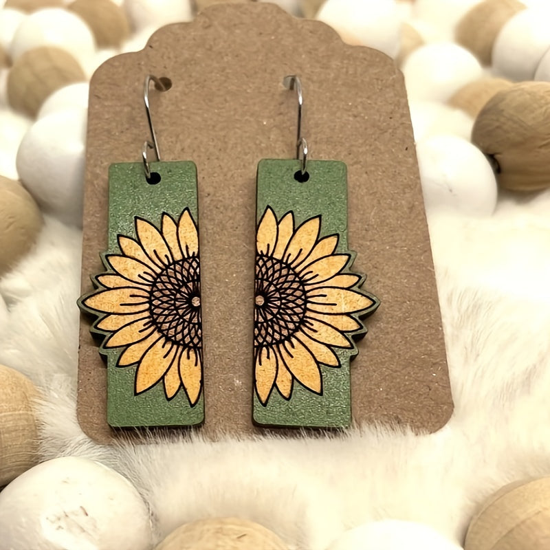 Sunflower Pattern Earrings