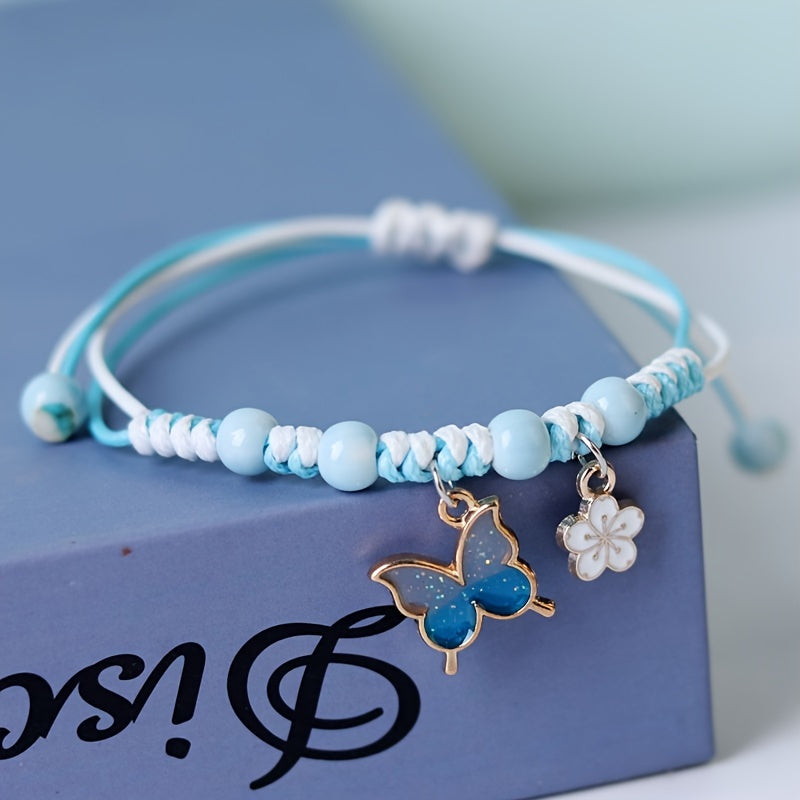 Butterfly & Flower Charm Bracelet