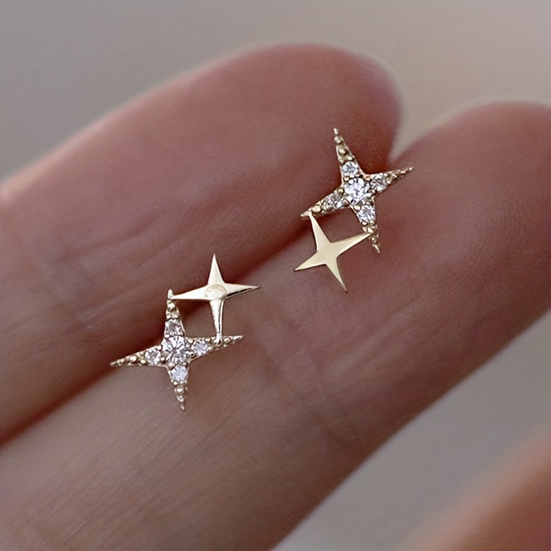 Minimalist Double Star Earrings