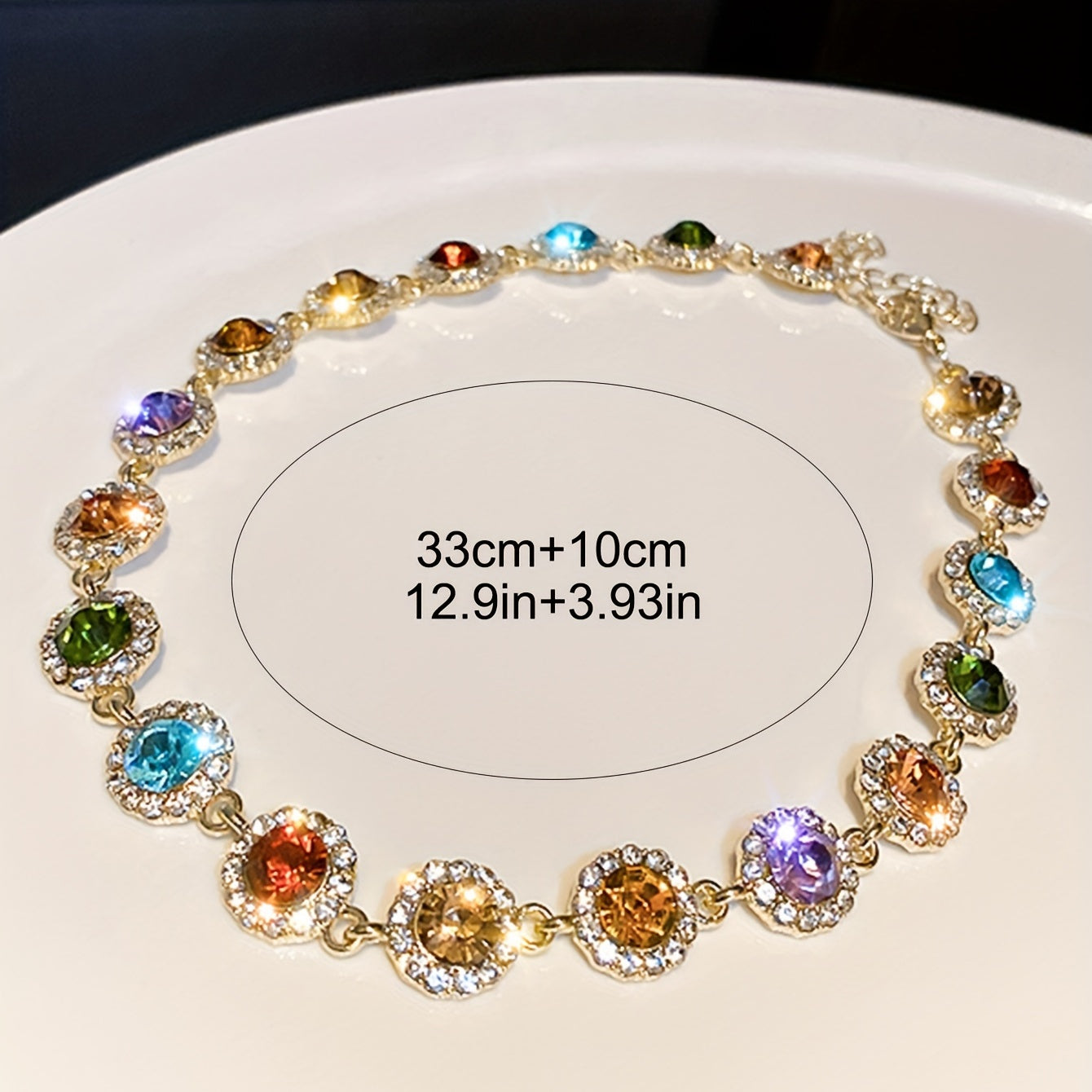 Colorful Rhinestone Necklace